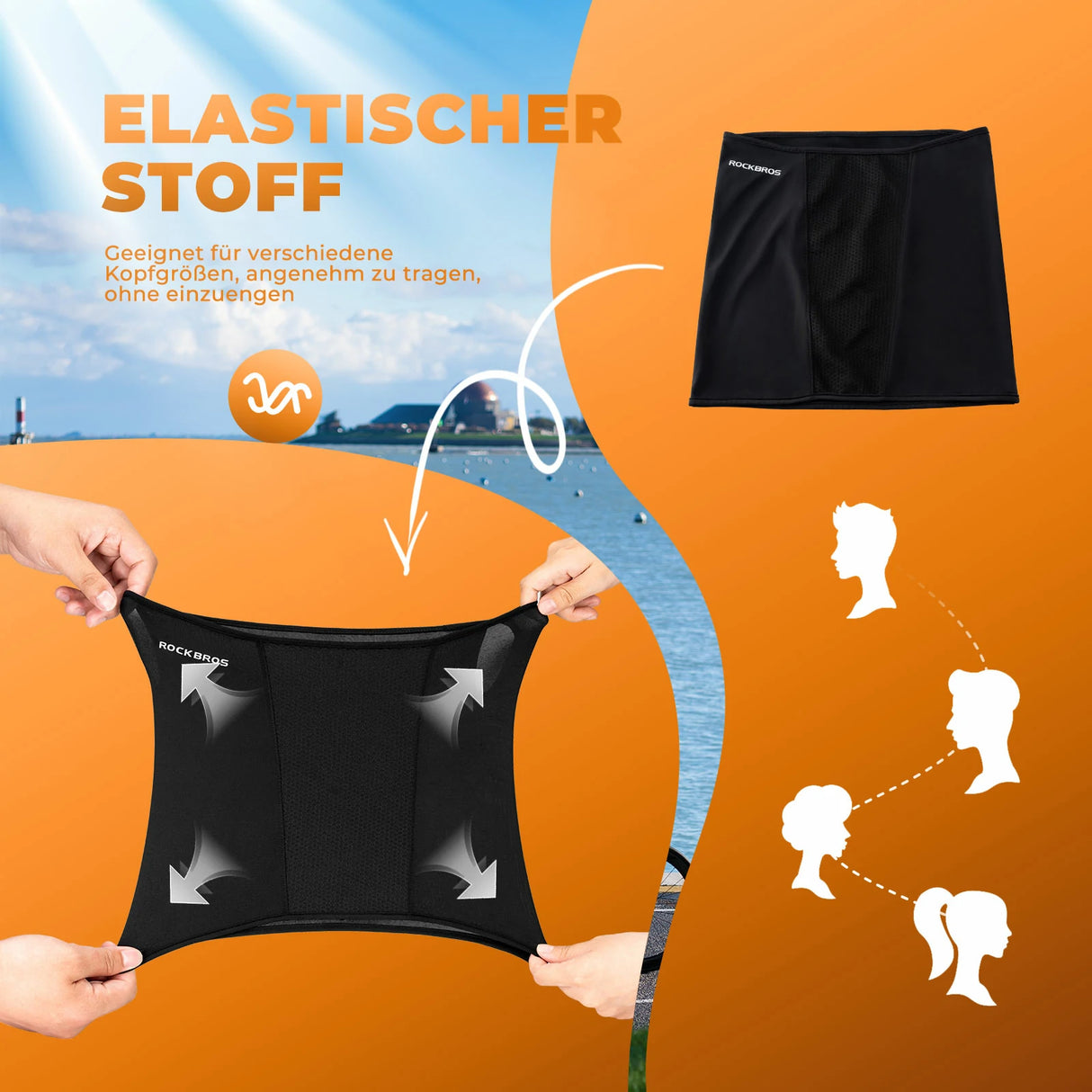 ROCKBROS Sommer‑Sturmhaube – Halbe Kühl‑Balaclava, atmungsaktiv & schnell trocknend