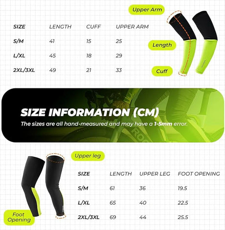 Sport-Armlinge & Beinlinge Winter – 1 Set (Armwärmer & Beinwärmer)