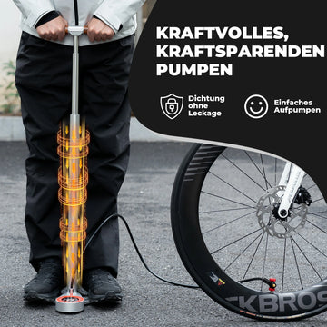 Stand Fahrradpumpe 240PSI mit Manometer – ROCKBROS-DE