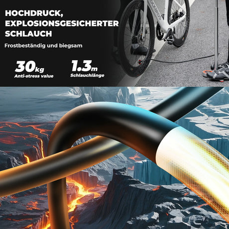 Stand‑Fahrradpumpe 240 PSI – Mit präzisem Manometer