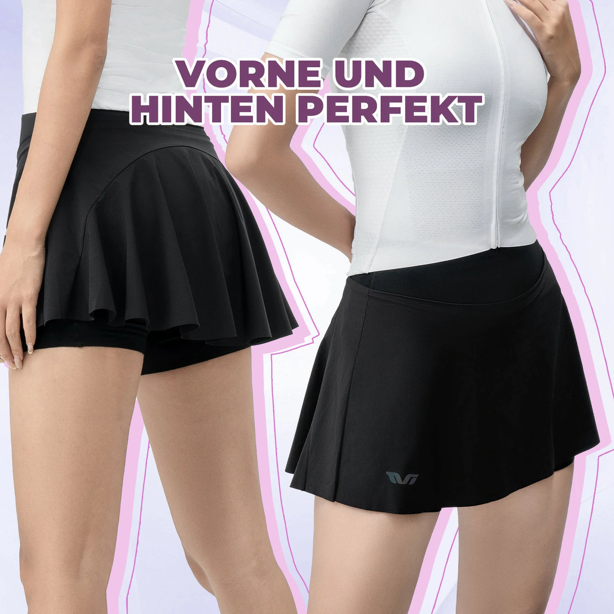 TVI Damen 2 in 1 Fahrradrock Kurze Gepolstert Radlerhose mit Tasche - ROCKBROS-EU