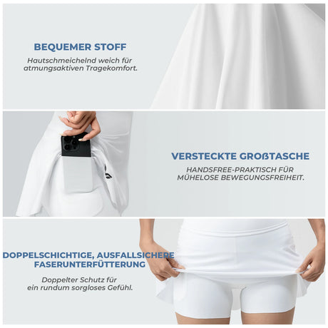 TVI Damen 2 in 1 Fahrradrock Kurze Gepolstert Radlerhose mit Tasche - ROCKBROS-EU