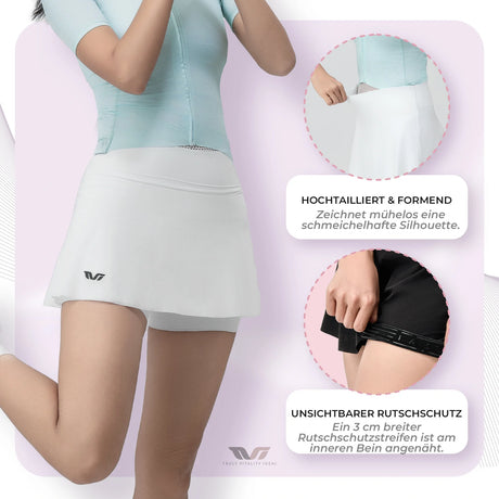 TVI Damen 2 in 1 Fahrradrock Kurze Gepolstert Radlerhose mit Tasche - ROCKBROS-EU