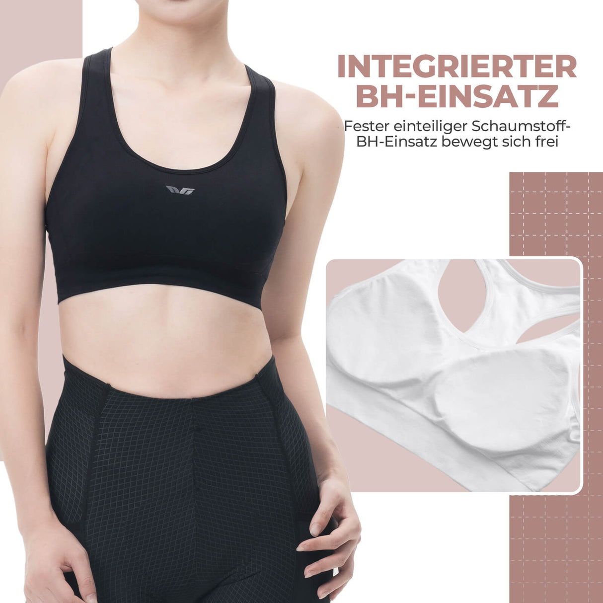 TVI Damen Ärmelloses Radtrikot Fahrradweste – Sommer, Integrierter BH-Einsatz & Atmungsaktiv