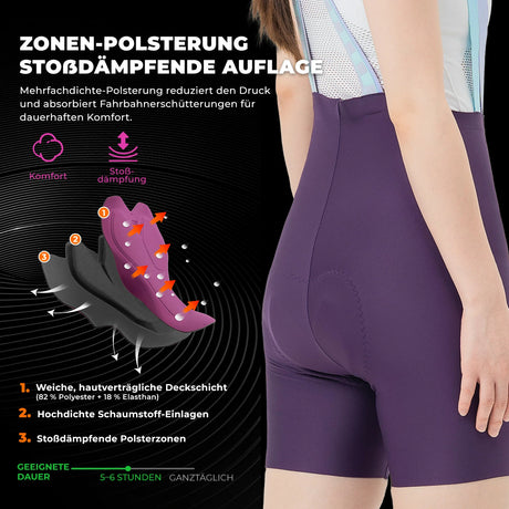 Entdecke die TRULY VITALITY Damen Bib-Shorts: Deine Lösung für ultimativen Komfort und Performance auf dem Rad.