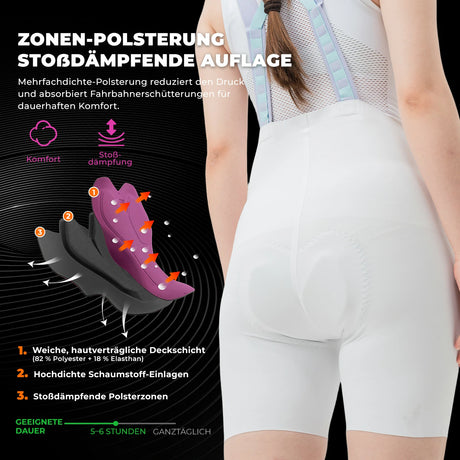 Entdecke die TRULY VITALITY Damen Bib-Shorts: Deine Lösung für ultimativen Komfort und Performance auf dem Rad.