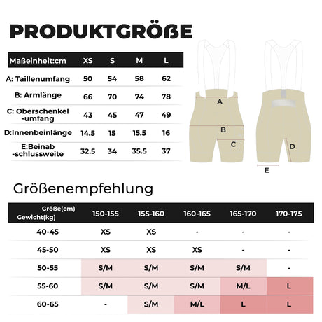 TVI Fahrrad Trägerhose Damen – Kurz, gepolstert, mit magnetischem Träger