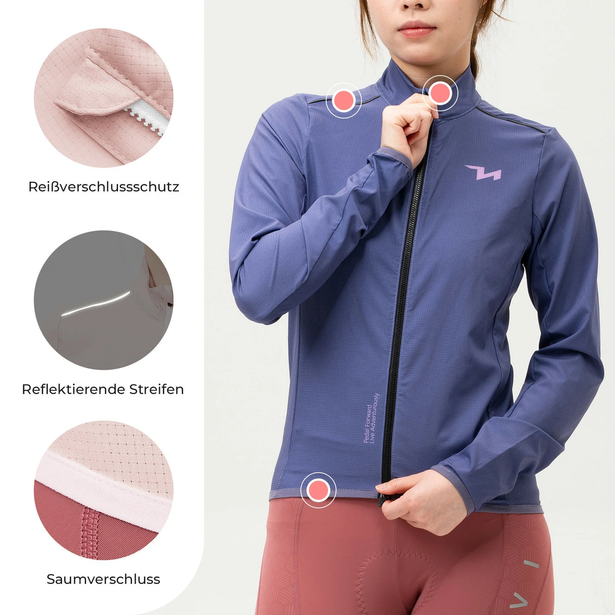 TVI Fahrradjacke Damen – Atmungsaktiv, leicht & winddicht