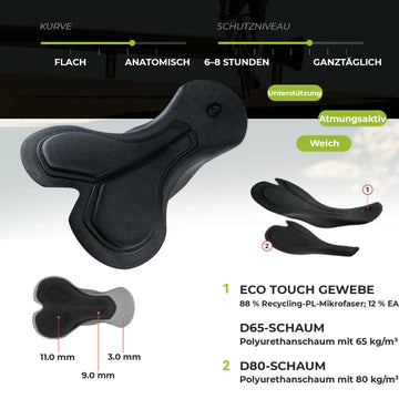sitzpolster fahrradsattel Trägerhose Fahrradhose mit Sitzpolster Herren, Nahtlos Atmungsaktive – ROCKBROS-DE