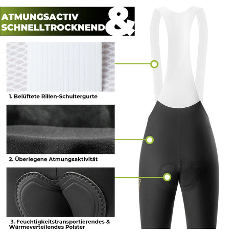 Trägerhose Fahrradhose mit Sitzpolster Herren – Nahtlos & atmungsaktiv