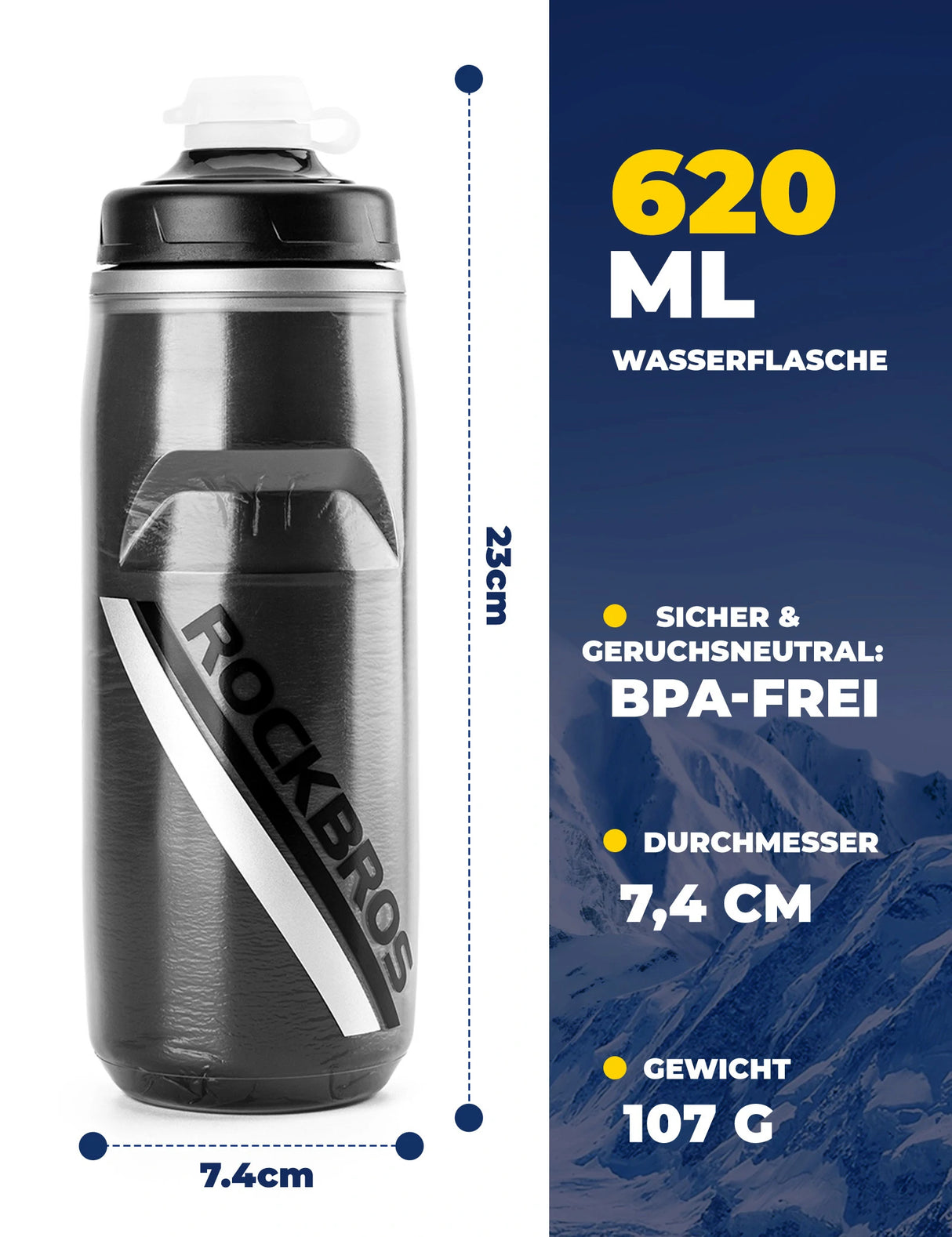 Fahrrad‑Trinkflasche 620 ml – 5 h Kühlhaltung