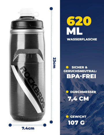 Trinkflasche Fahrrad 620 ml 5 H Kühlenhalten – ROCKBROS-DE