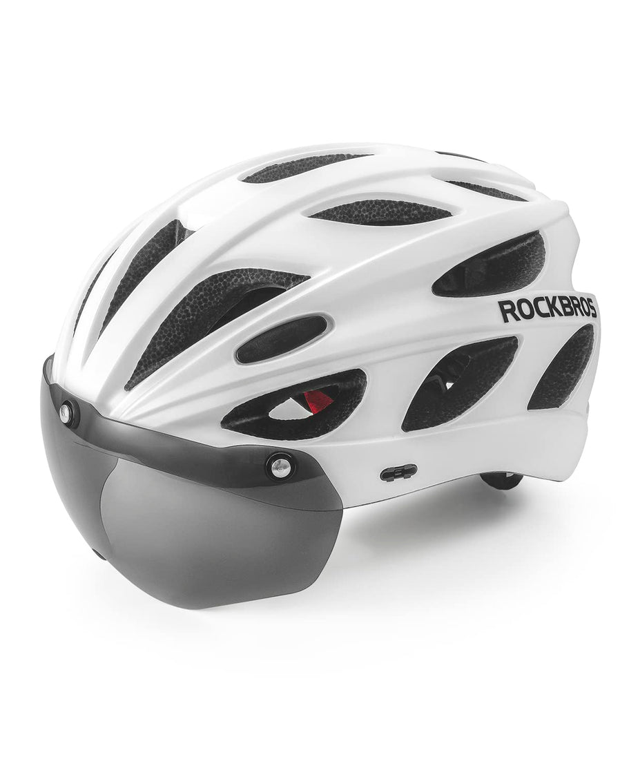 ROCKBROS Fahrradhelm mit integrierter abnehmbarer Magnetbrillen & Visier