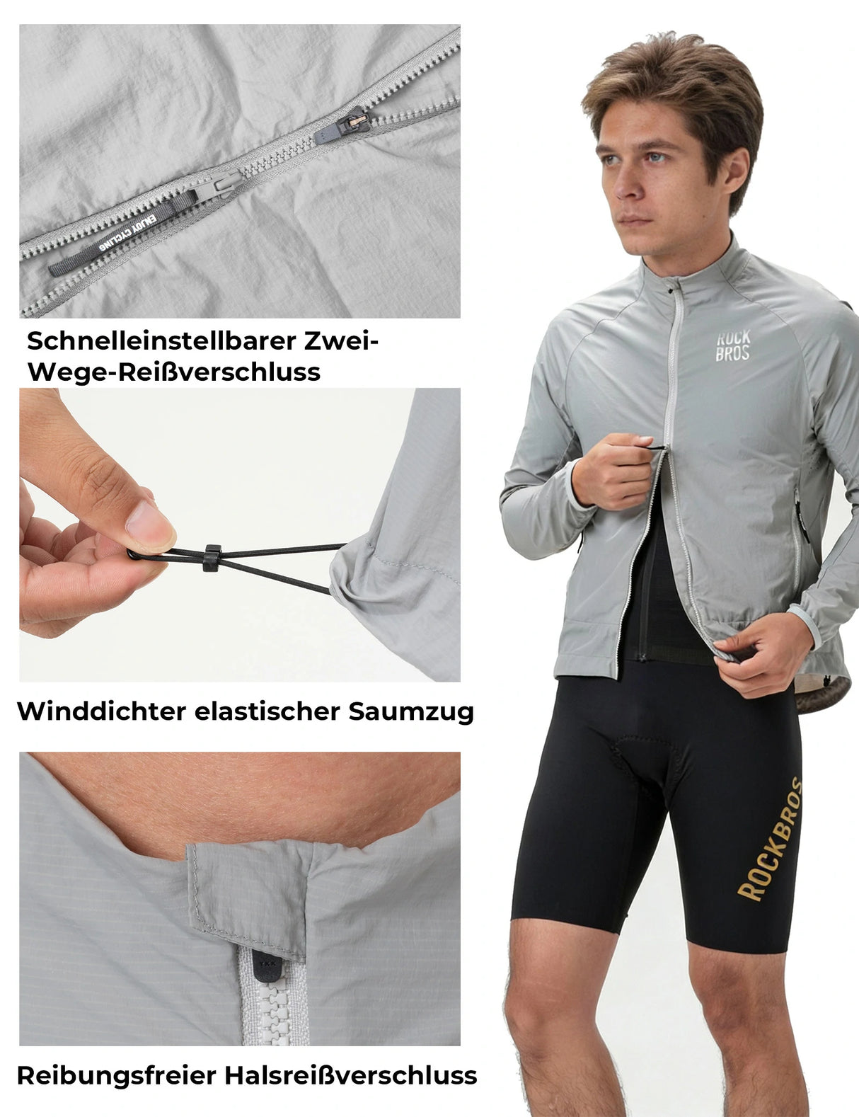 Winddichte Fahrradjacke – Leicht, Atmungsaktiv, Schnelltrocknend & Faltbar