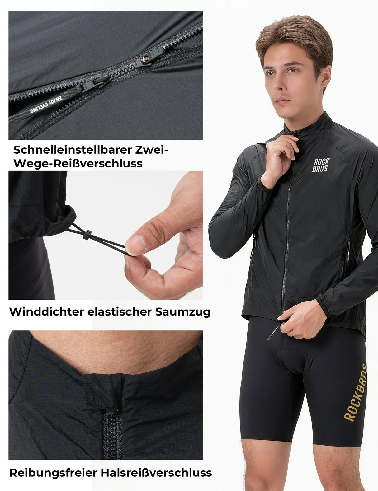 Winddichte Fahrradjacke – Leicht, Atmungsaktiv, Schnelltrocknend & Faltbar
