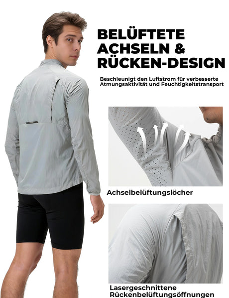 Winddichte Fahrradjacke – Leicht, Atmungsaktiv, Schnelltrocknend & Faltbar