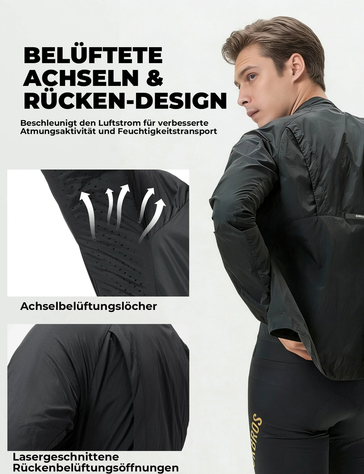 Winddichte Fahrradjacke – Leicht, Atmungsaktiv, Schnelltrocknend & Faltbar