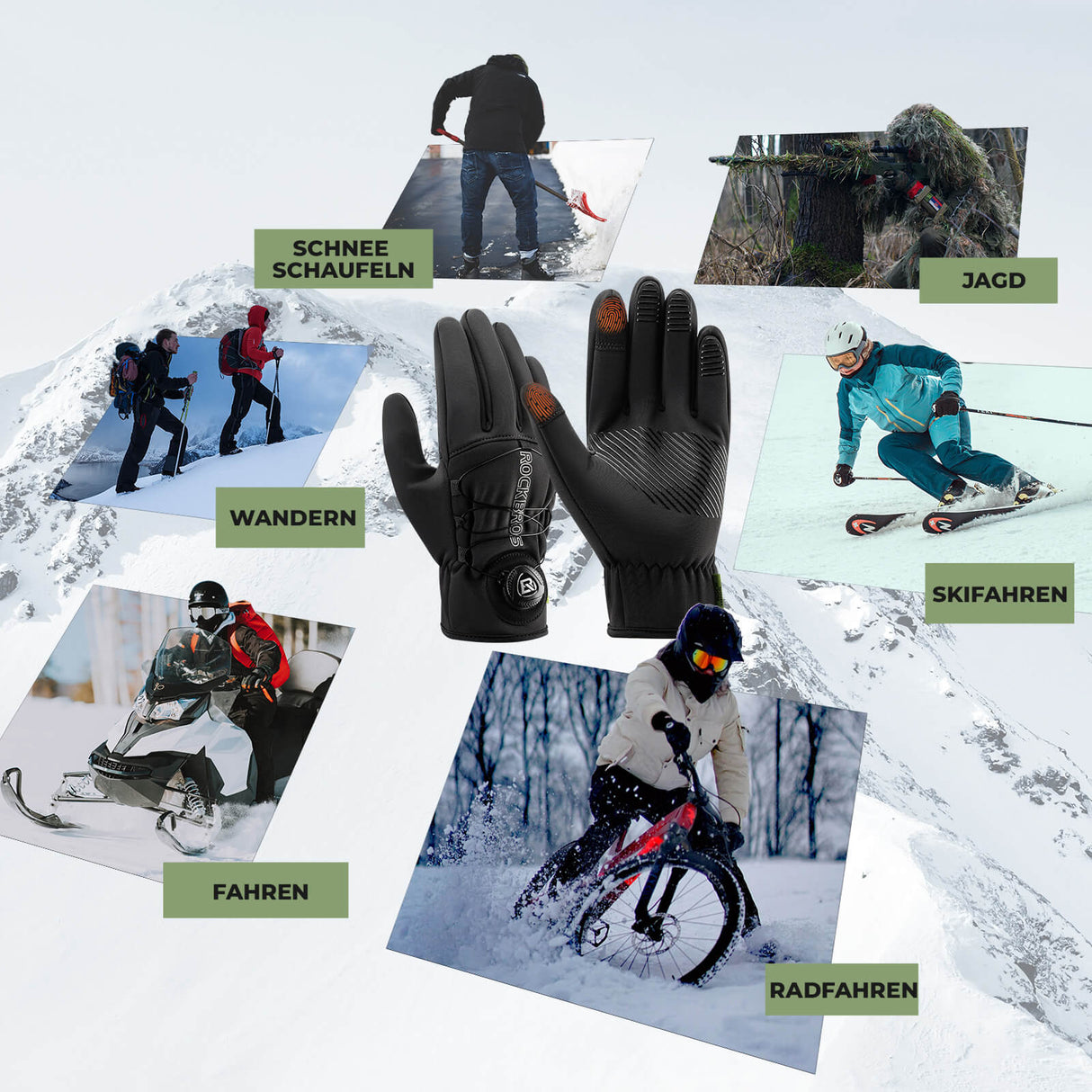 Winter Fahrradhandschuhe Touchscreen – Thermogefüttert & Reflex