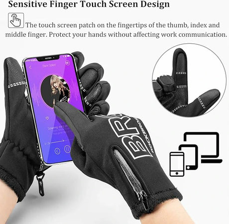 Winter-Fahrradhandschuhe – Touchscreen, Winddicht, Warm & Wasserabweisend