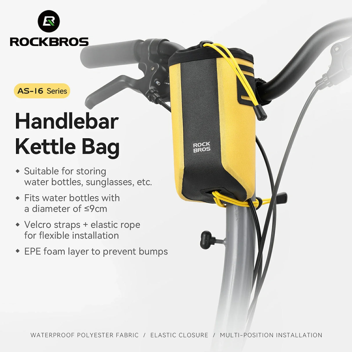 AS-162 100% Waterproof Water Bottle Handlebar Bag 1L - ROCKBROS-EU