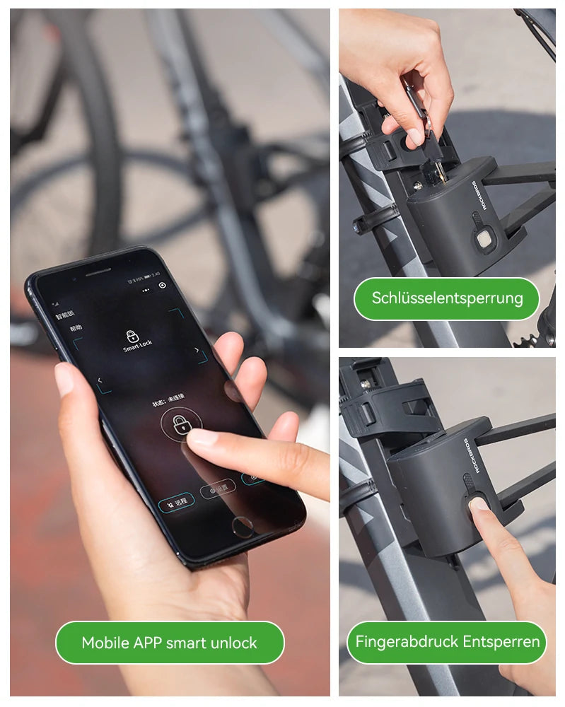 crivit fahrradschloss fingerabdruck anleitung Fahrrad Fingerabdruck Faltschloss USB-Aufladung – ROCKBROS-DE