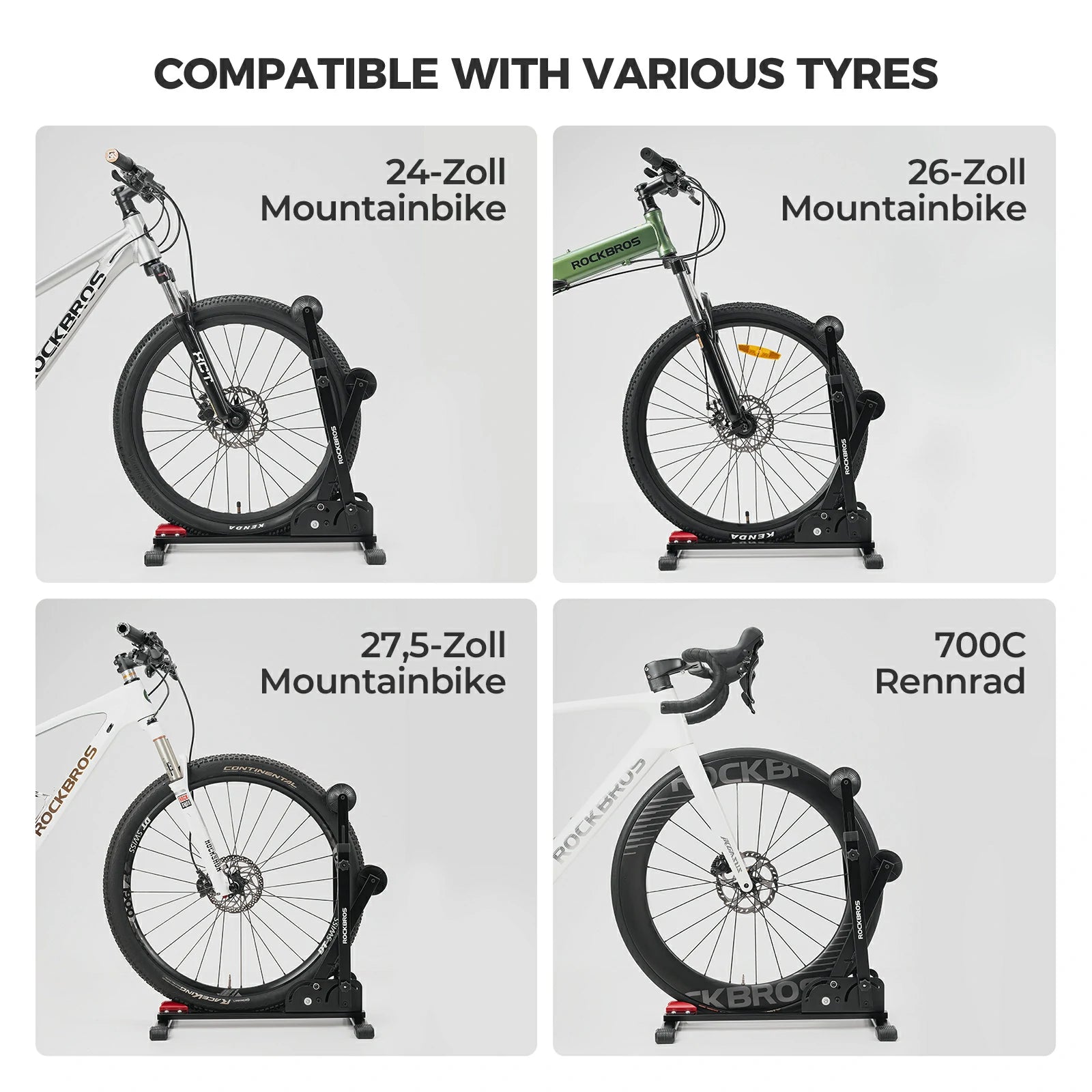 Fahrrad-Klappständer mit Doppelstreben aus Karbonstahl