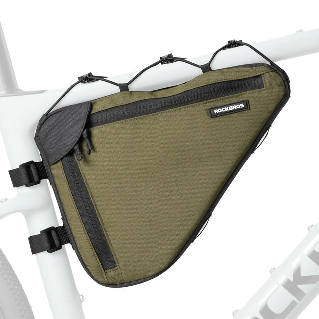 Fahrrad-Rahmentasche mit doppelseitigem Reißverschluss