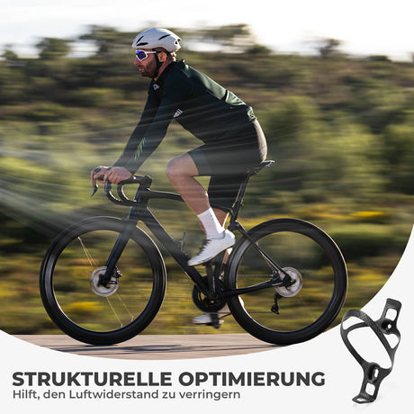 Fahrrad-Flaschenhalter aus Vollcarbon mit nur 13 g Gewicht – ultraleicht, stabil und ideal für Rennradfahrer, die Wert auf Performance legen.