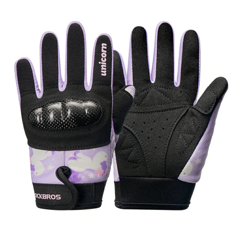 Black and purple gloves with floral pattern on a white background #color_purple