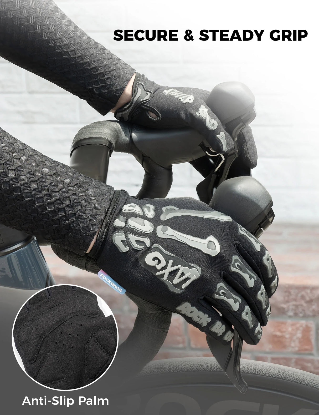 Fahrradhandschuhe mit gepolsterten Handflächen und Touchscreen-Fingerspitzen