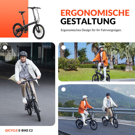 QiCYCLE E-Bike 20 Zoll klappbare Elektrofahrrad mit 8 Gangschaltung bis 25km/h für Jugendliche und Erwachsene - ROCKBROS-EU