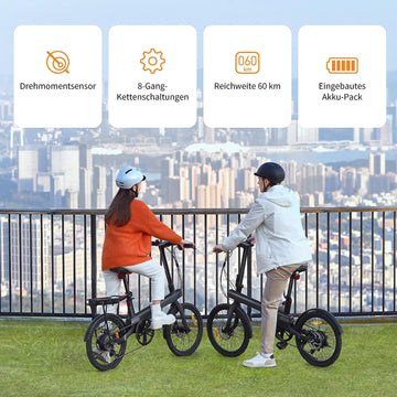 elektrofahrrad jugend QiCYCLE E-Bike 20 Zoll klappbare Elektrofahrrad mit 8 Gangschaltung bi – ROCKBROS-DE