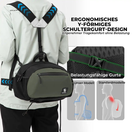 qunature backpack with ergonomic y-shaped shoulder strap design