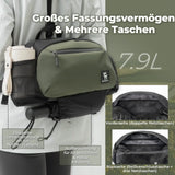 qunature 7.9l backpack with multiple pockets for storage