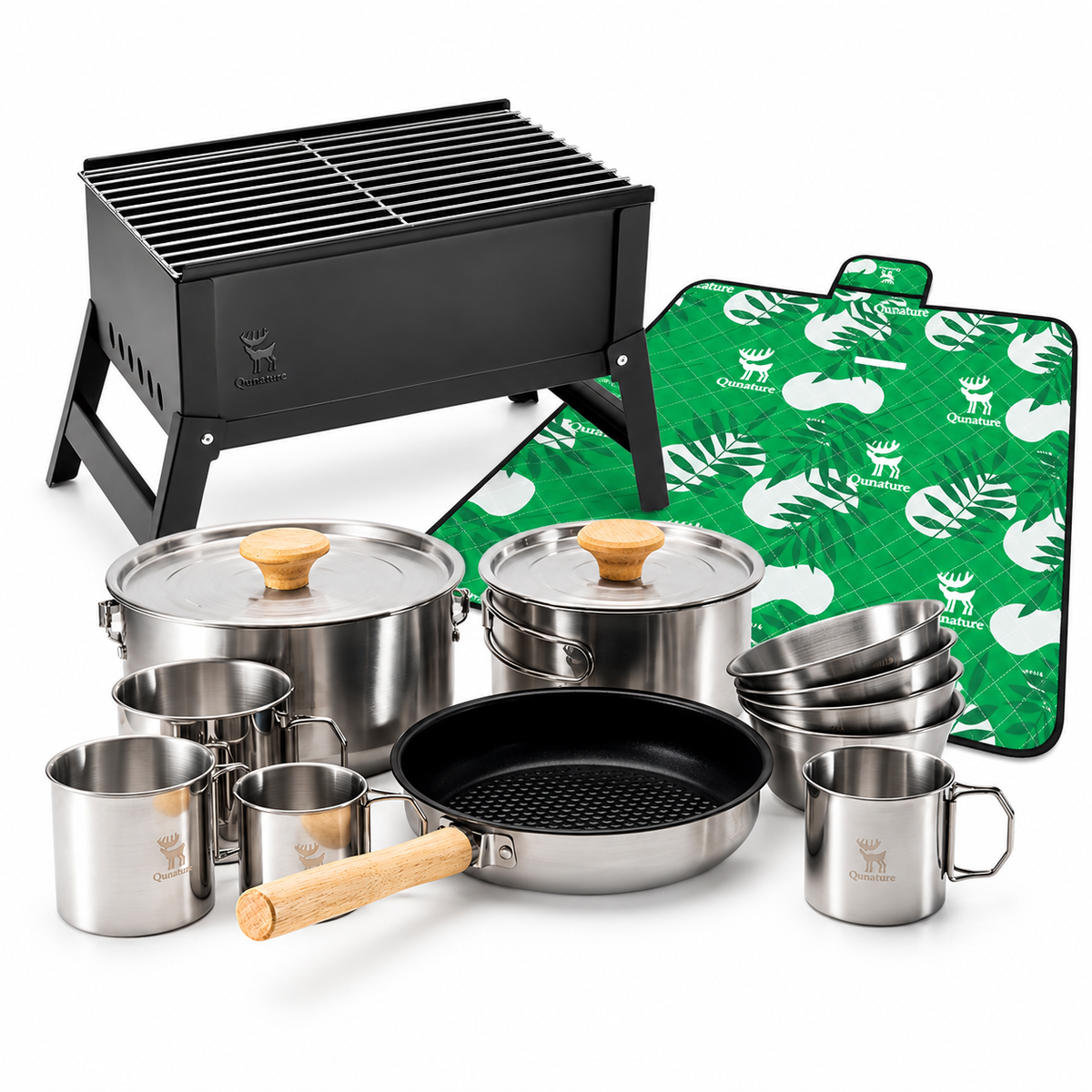 Familien-Grillküche Bundle: Topfset, Grill & Picknickdecke
