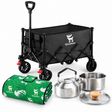 Familien-Picknick Bundle: Bollerwagen, Picknickdecke & Kochset
