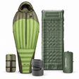 Trekking-Schlafkomfort Bundle: Schlafsack, Isomatte & Kochset