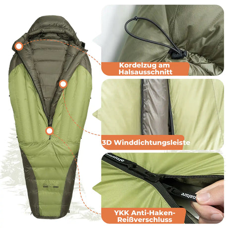 Mumienschlafsack Daune