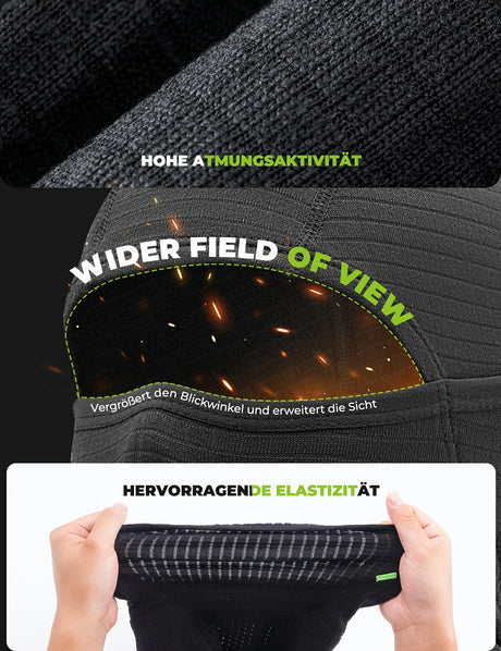 qunature schwarze balaclava aus winddichtem fleece