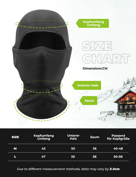 qunature schwarze balaclava aus winddichtem fleece