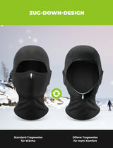qunature schwarze balaclava aus winddichtem fleece