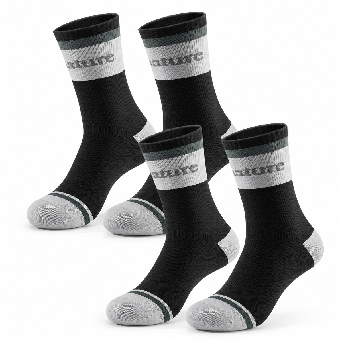 Qunature wasserdichte Fahrradsocken – Schwarz, 2 Paar