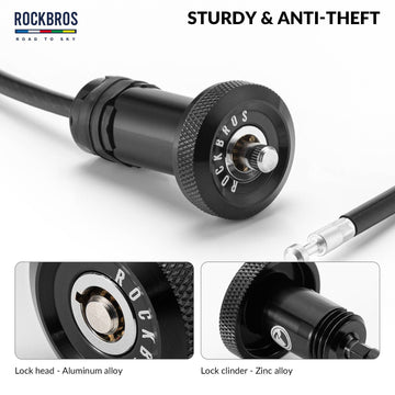 ROAD TO SKY Mini Kabelschloss mit Lenkerstecker Radschloss | ROCKBROS   ROCKBROS-DE