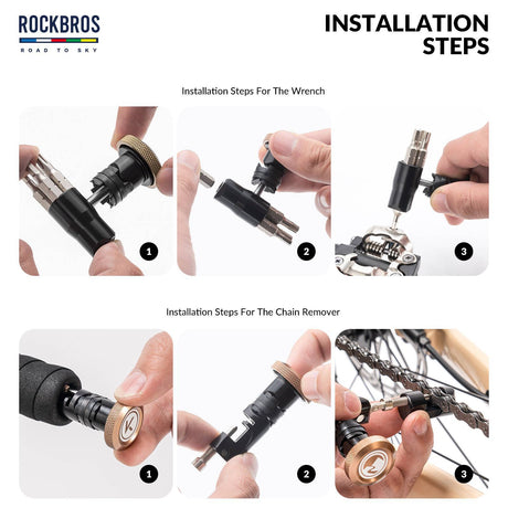 ROAD TO SKY Multifunktional 6 in 1 Reparatur Kit Werkzeug mit Kettenabzieher - ROCKBROS-EU