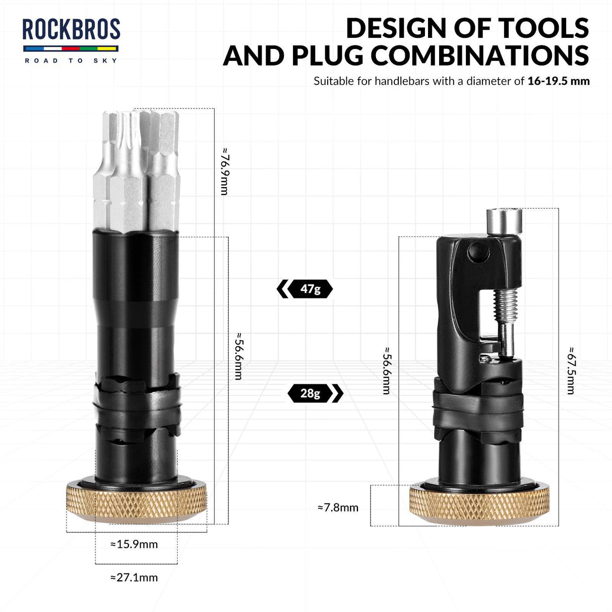 ROAD TO SKY Multifunktional 6 in 1 Reparatur Kit Werkzeug mit Kettenabzieher - ROCKBROS-EU