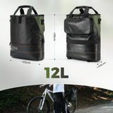 road-to-sky 12l roll-top gepäckträgertasche aus tyvek® und recycelten reifen