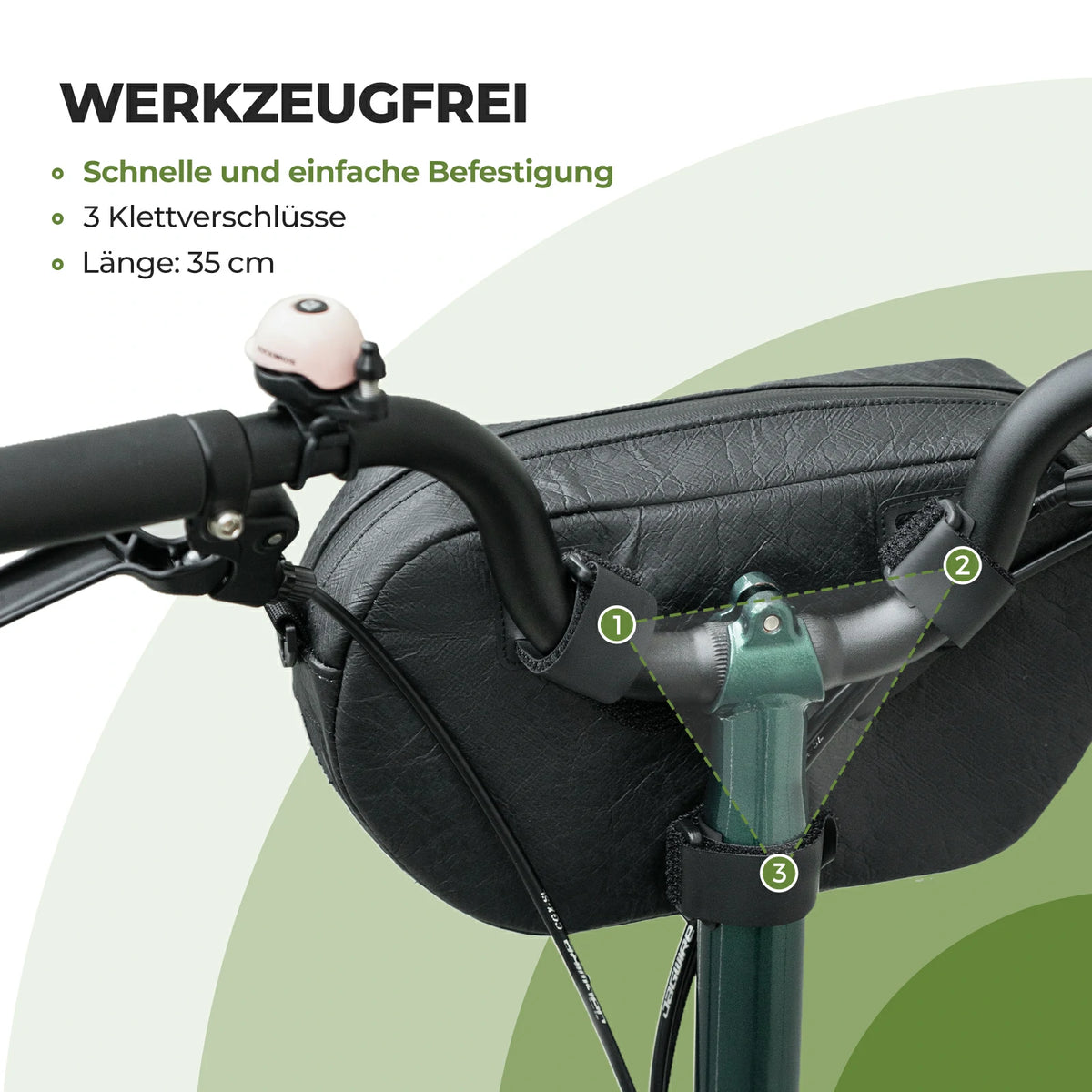 lenkertasche befestigung Nachhaltige Fahrrad-Lenkertasche aus recycelten Reifen 2.5L