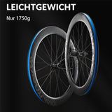 ROCKBROS 700C Carbon Laufradsatz 65mm Scheibenbremse Steckachse Laufrad Set für Rennrad - ROCKBROS-EU