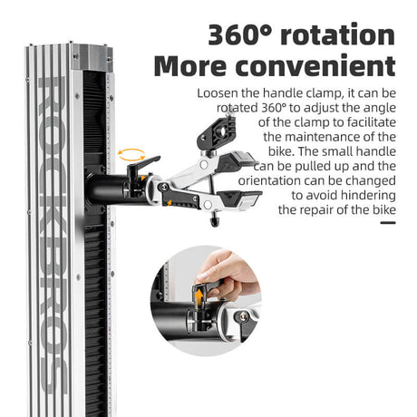 ROCKBROS single head electric bike repair stand for workshop and home maintenance
#option_Electric repair rack+Baseplate