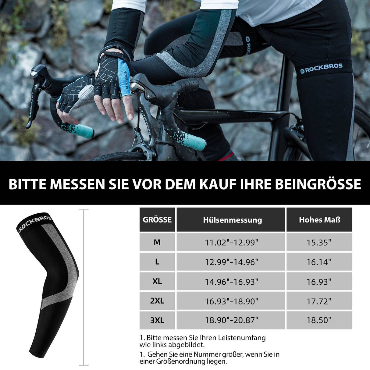 ROCKBROS Armlinge Winter Armwärmer für Radsport Wandern Laufen Outdoor - ROCKBROS-EU